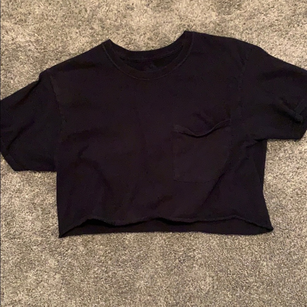 Plain black crop top